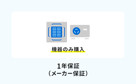 商品のみご購入の場合でもメーカー保証が付いています。