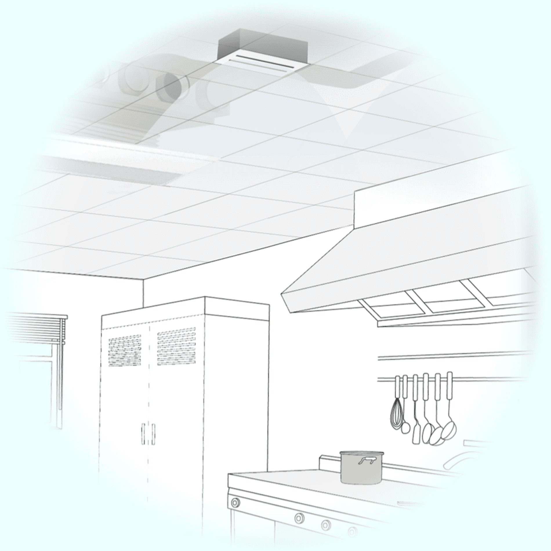 業務用エアコンの室内機（ビルトイン形）