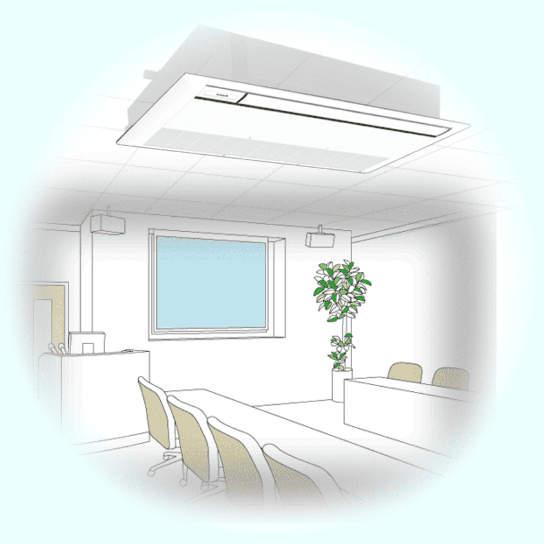 業務用エアコンの室内機（天井カセット形2方向）