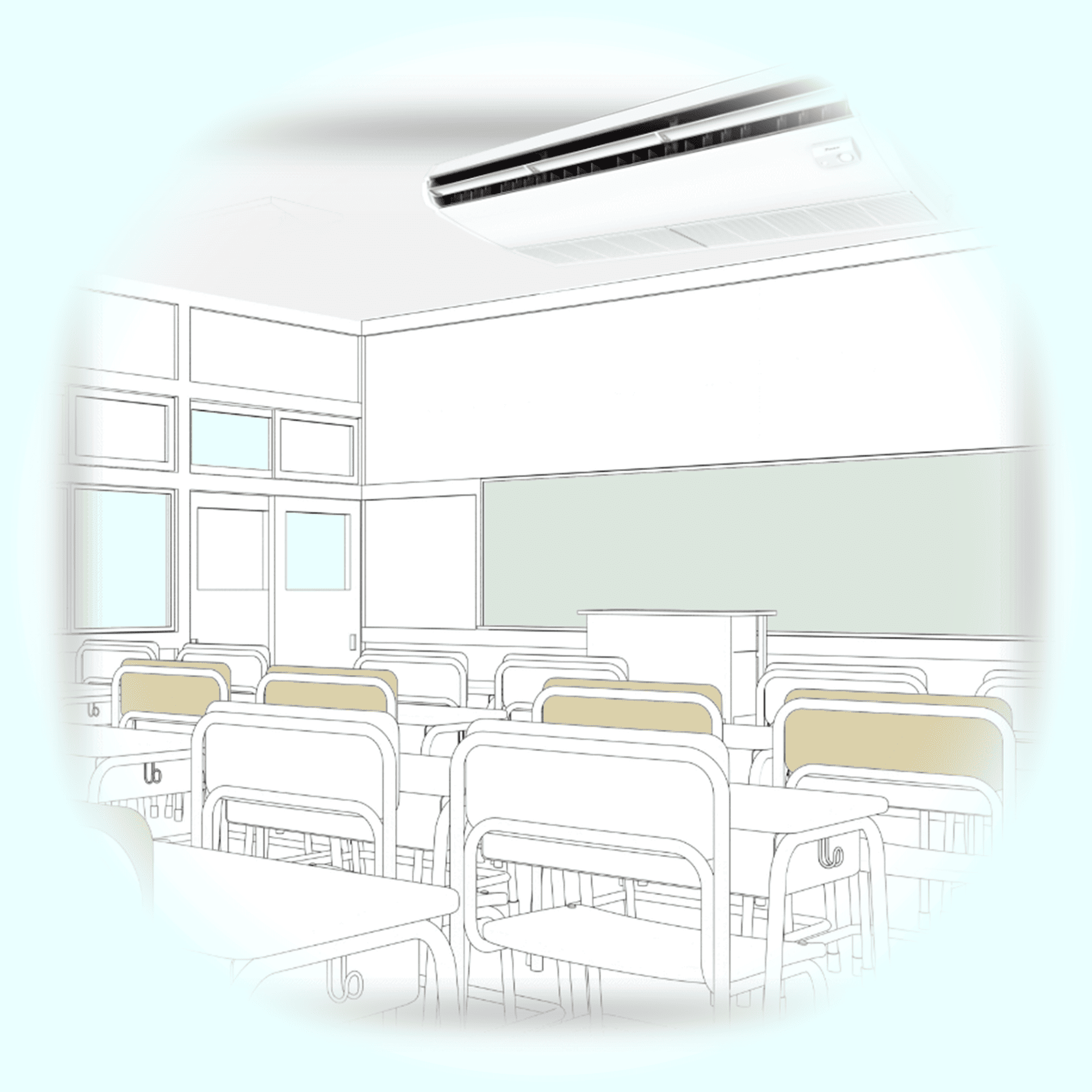 業務用エアコンの室内機（天井吊形）