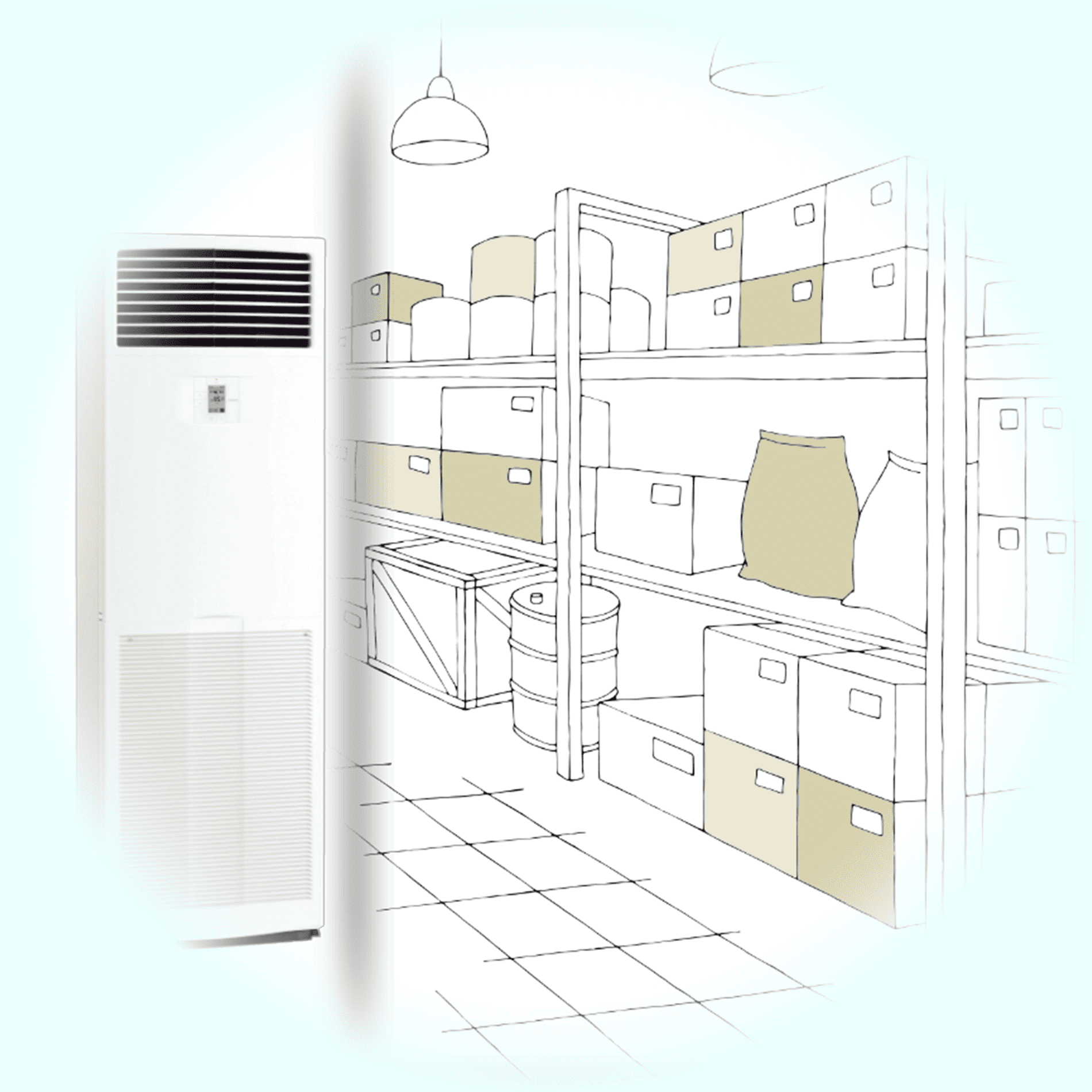 業務用エアコンの室内機（床置形）