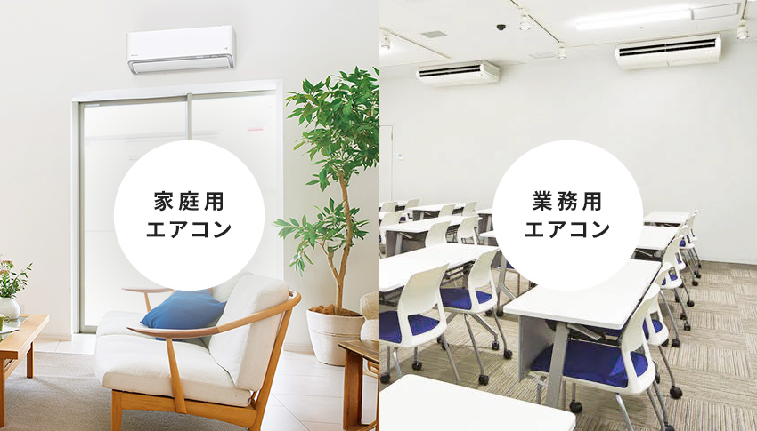 業務用と家庭用の設置場所比較